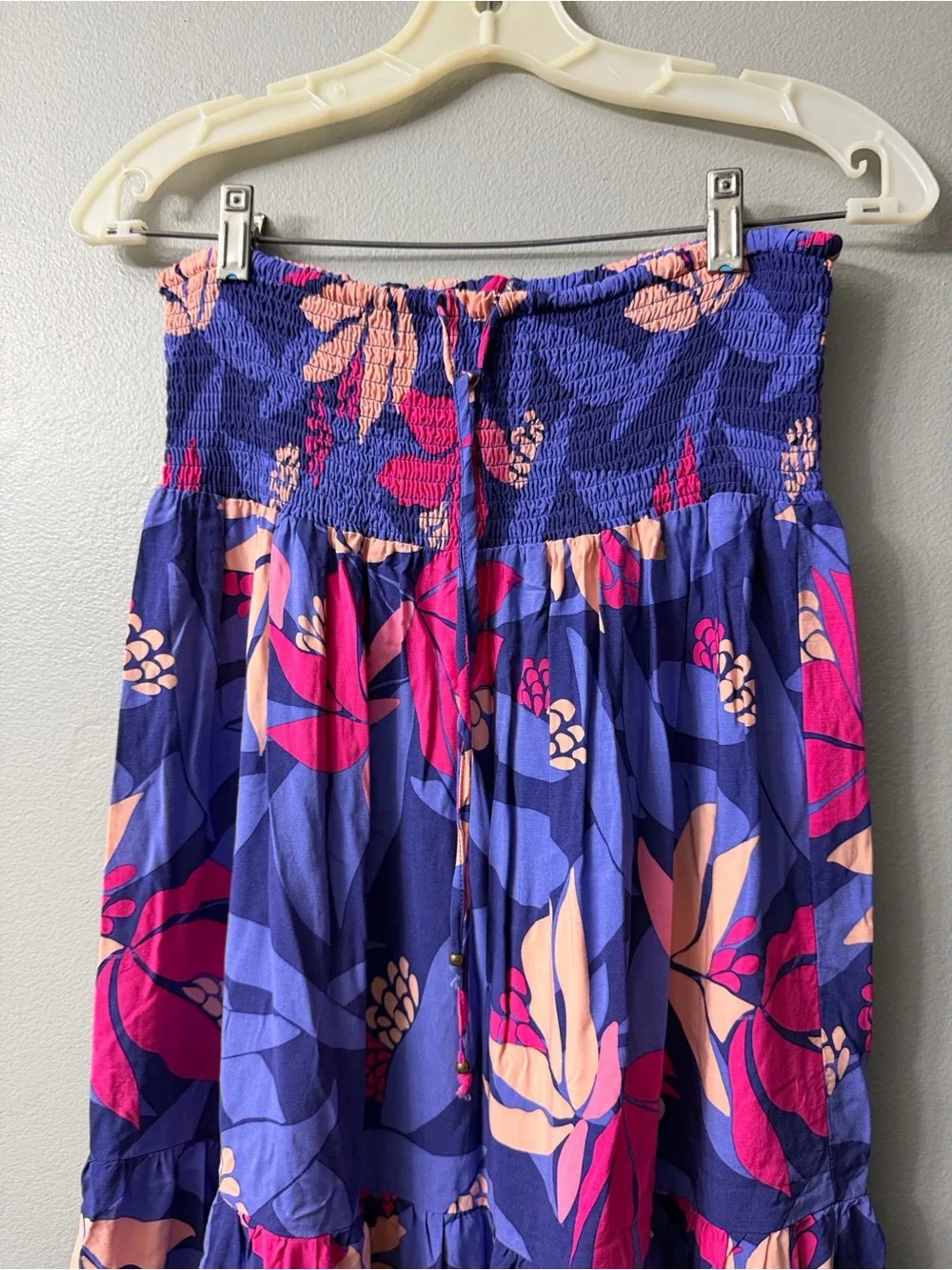 Floral Tiered Dress/Maxi Skirt in Purple and Pink